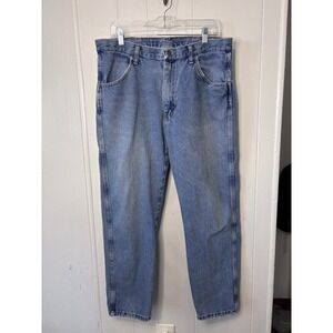 Men's Rustler Blue Work Jeans‎ 36x29 Regular Fit Straight Denim